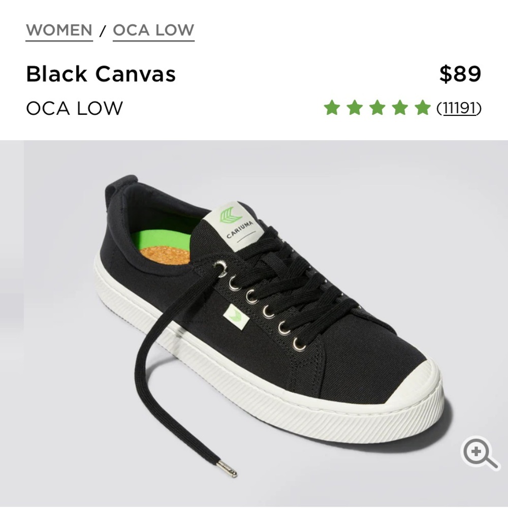 Cariuma NWT and in box. OCA Black Canvas Sneakers. Currently on website for $89!